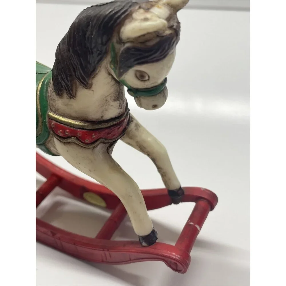 VINTAGE 1985 BRADFORD NOVELTY ROCKING HORSE CHRISTMAS DECORATION ORNAMENT Lionel